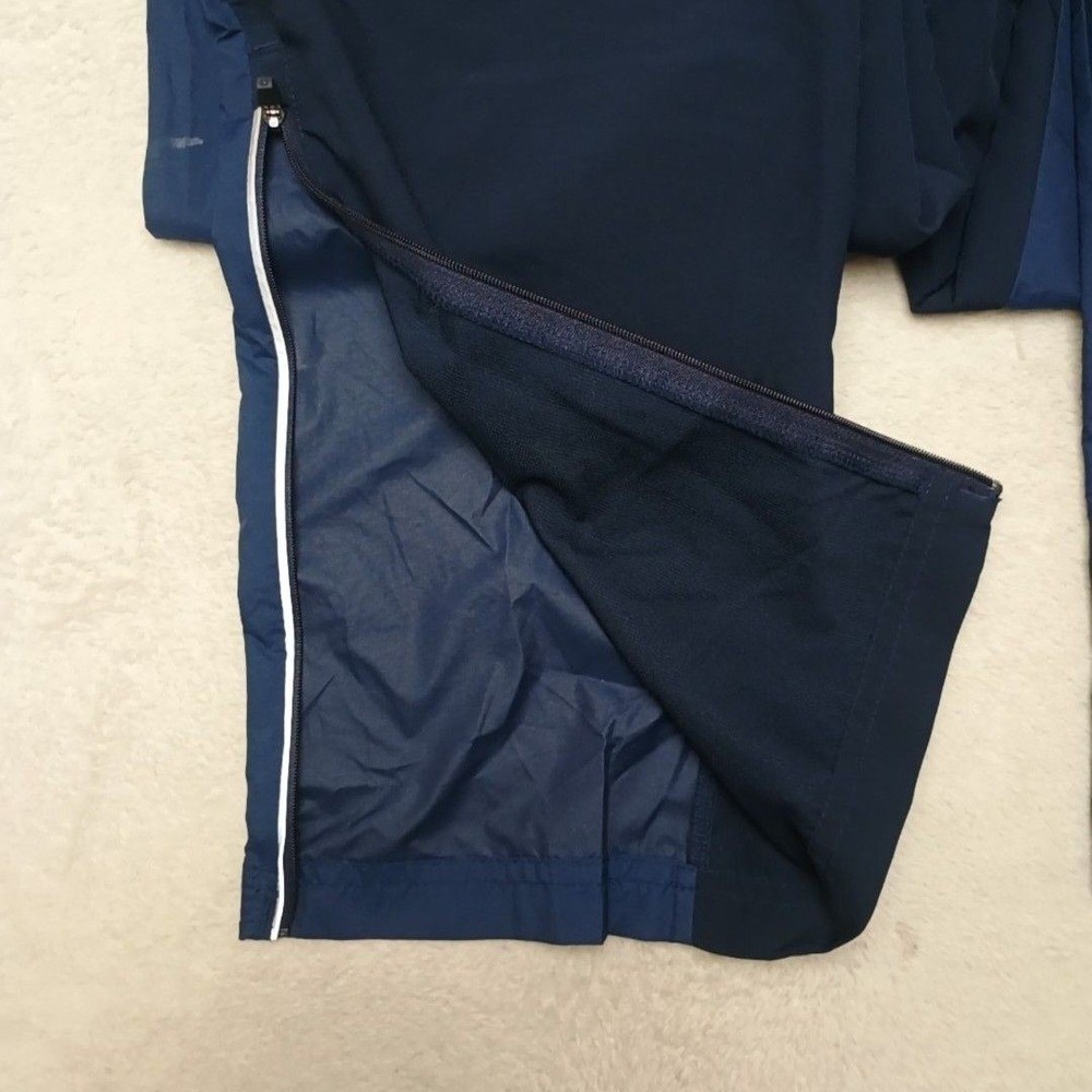 Adidas Track Pants Mens S Blue Nylon Soccer Colorblock Zip Pocket Ankle Zip Team - Picture 6 of 13